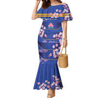Custom Japan Rugby Family Matching Mermaid Dress and Hawaiian Shirt Go Brave Blossoms - Wonder Print Shop