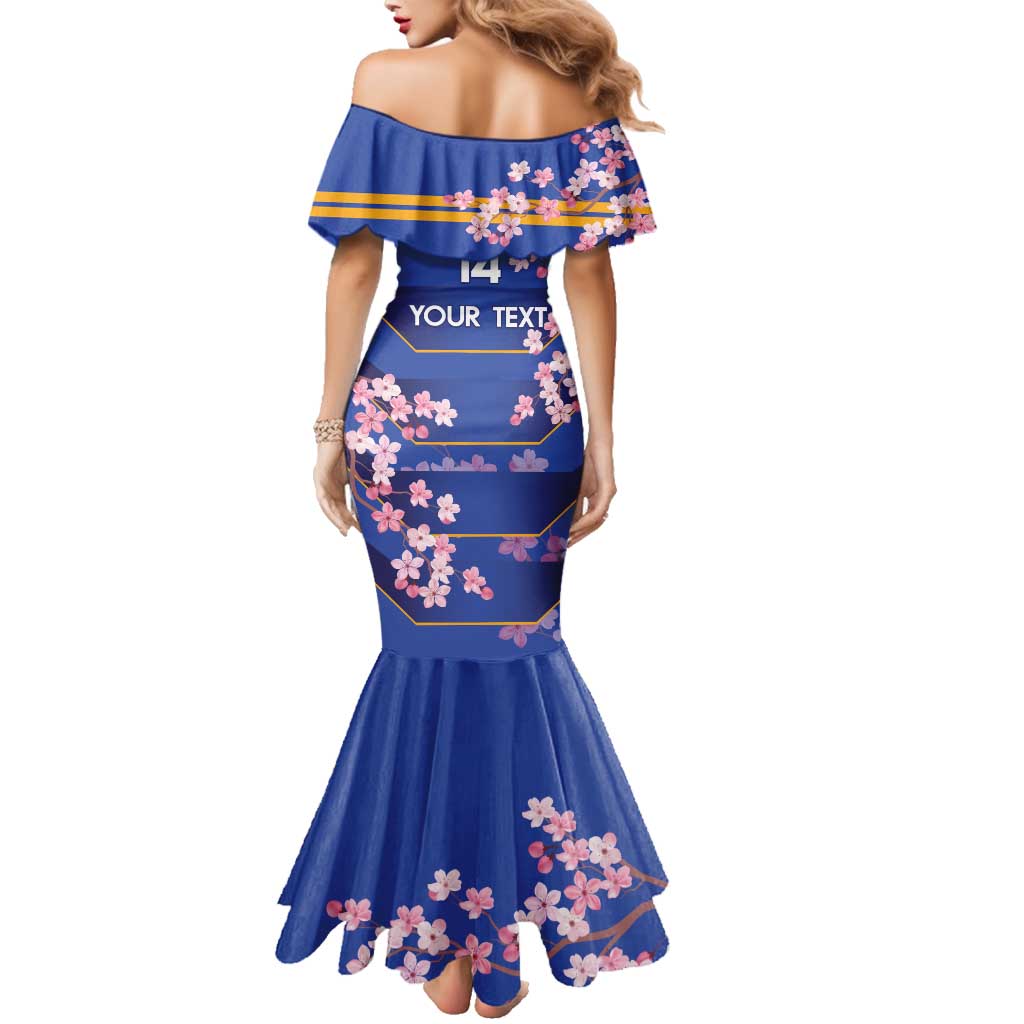 Custom Japan Rugby Family Matching Mermaid Dress and Hawaiian Shirt Go Brave Blossoms - Wonder Print Shop