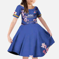 Custom Japan Rugby Family Matching Off The Shoulder Long Sleeve Dress and Hawaiian Shirt Go Brave Blossoms - Wonder Print Shop