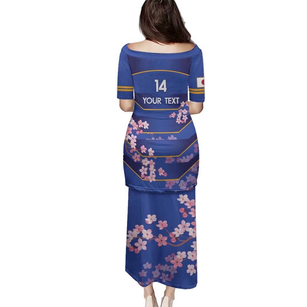 Custom Japan Rugby Family Matching Puletasi and Hawaiian Shirt Go Brave Blossoms - Wonder Print Shop