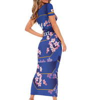 Custom Japan Rugby Family Matching Short Sleeve Bodycon Dress and Hawaiian Shirt Go Brave Blossoms - Wonder Print Shop