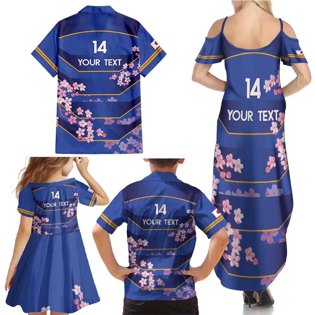 Custom Japan Rugby Family Matching Summer Maxi Dress and Hawaiian Shirt Go Brave Blossoms - Wonder Print Shop