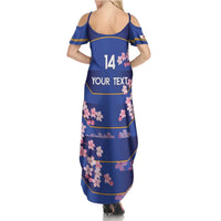 Custom Japan Rugby Family Matching Summer Maxi Dress and Hawaiian Shirt Go Brave Blossoms - Wonder Print Shop