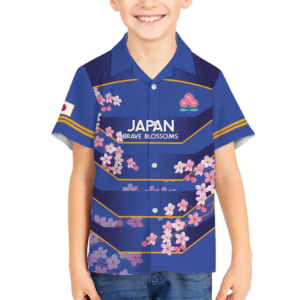 Custom Japan Rugby Family Matching Summer Maxi Dress and Hawaiian Shirt Go Brave Blossoms - Wonder Print Shop