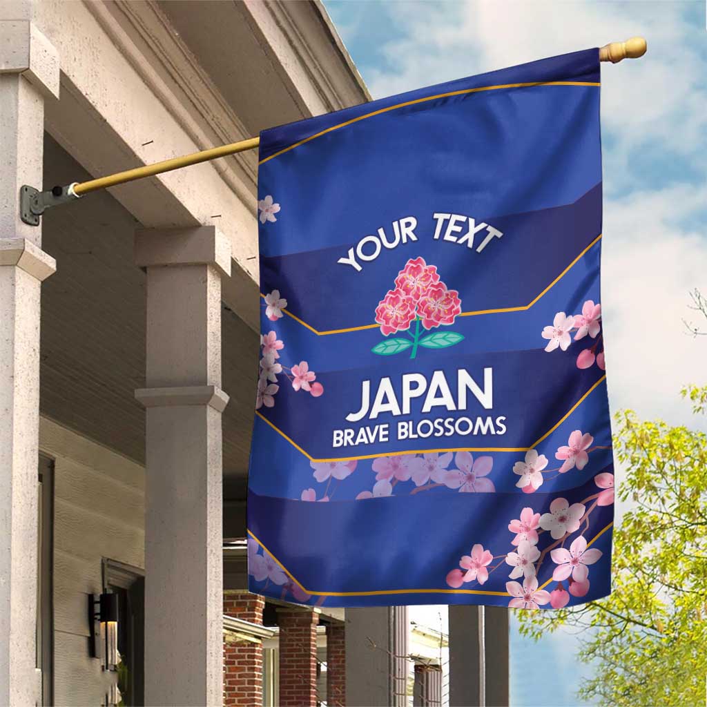 Custom Japan Rugby Garden Flag Go Brave Blossoms - Wonder Print Shop