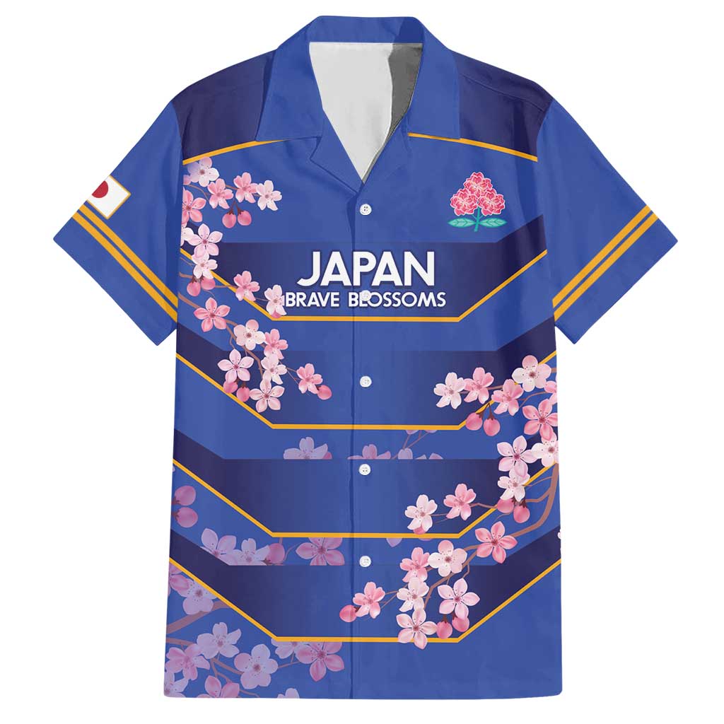 Custom Japan Rugby Hawaiian Shirt Go Brave Blossoms - Wonder Print Shop