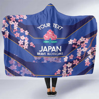 Custom Japan Rugby Hooded Blanket Go Brave Blossoms