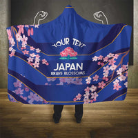Custom Japan Rugby Hooded Blanket Go Brave Blossoms