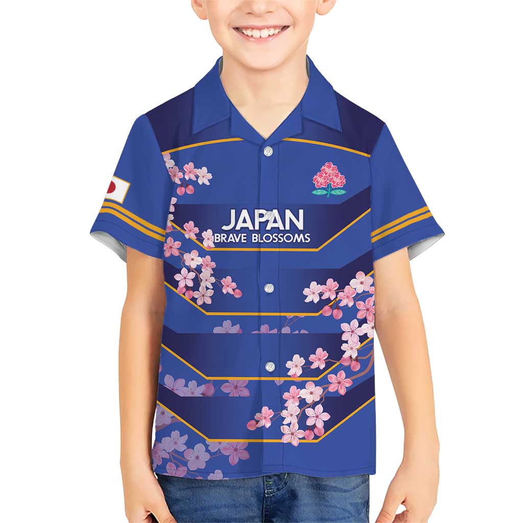 Custom Japan Rugby Kid Hawaiian Shirt Go Brave Blossoms - Wonder Print Shop