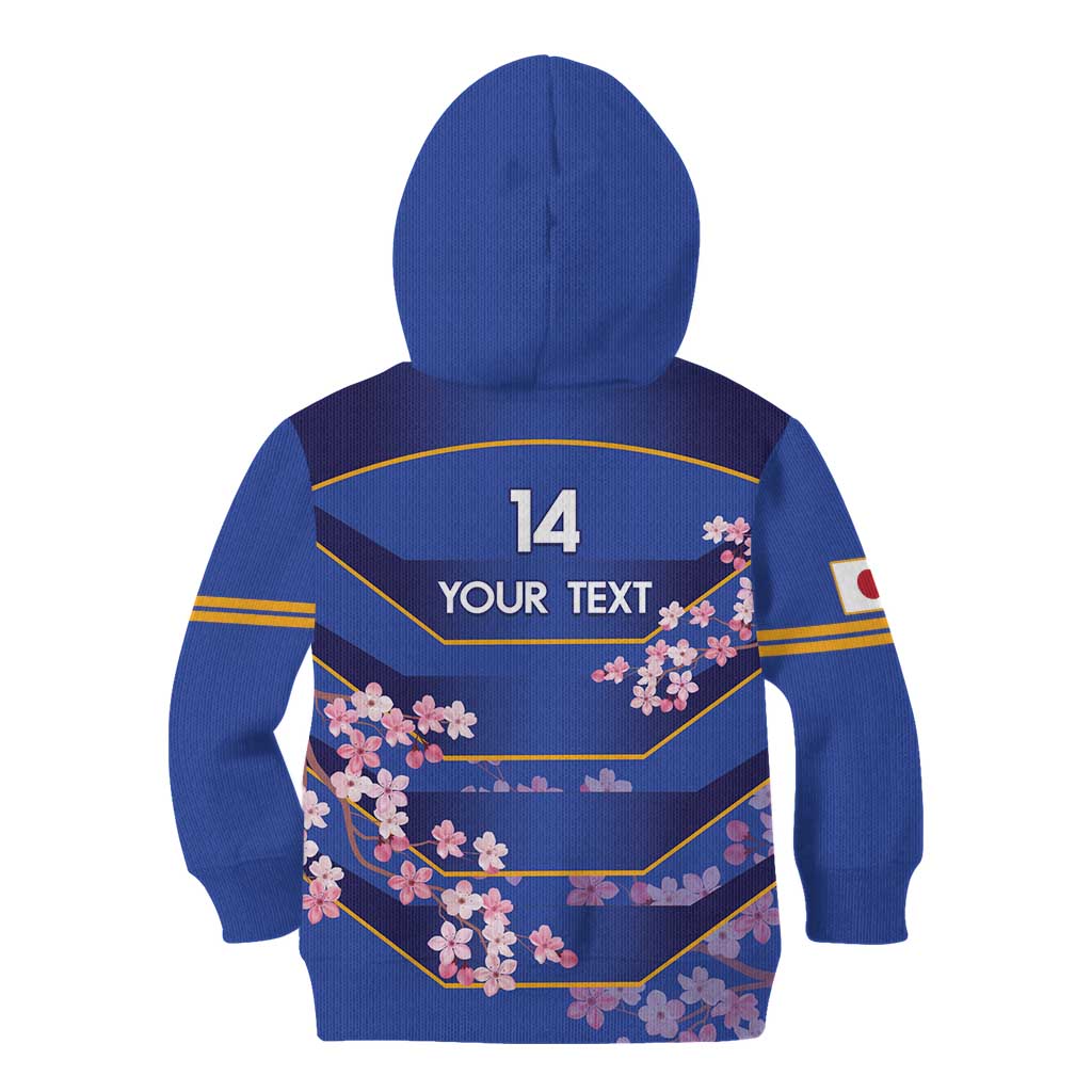 Custom Japan Rugby Kid Hoodie Go Brave Blossoms - Wonder Print Shop