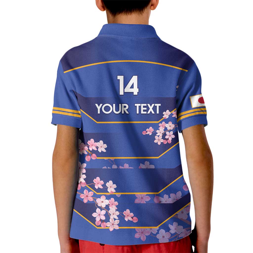 Custom Japan Rugby Kid Polo Shirt Go Brave Blossoms - Wonder Print Shop