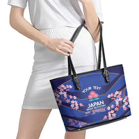 Custom Japan Rugby Leather Tote Bag Go Brave Blossoms - Wonder Print Shop