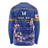 Custom Japan Rugby Long Sleeve Shirt Go Brave Blossoms - Wonder Print Shop
