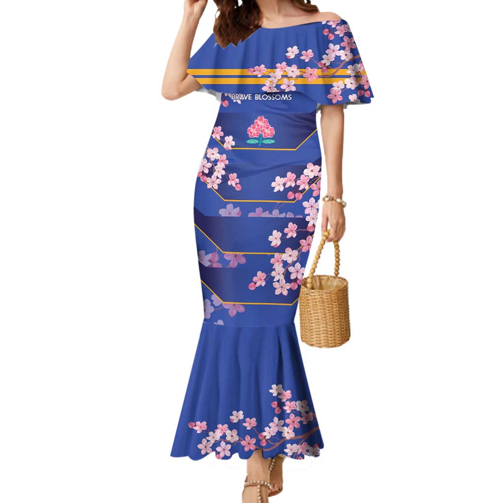 Custom Japan Rugby Mermaid Dress Go Brave Blossoms - Wonder Print Shop