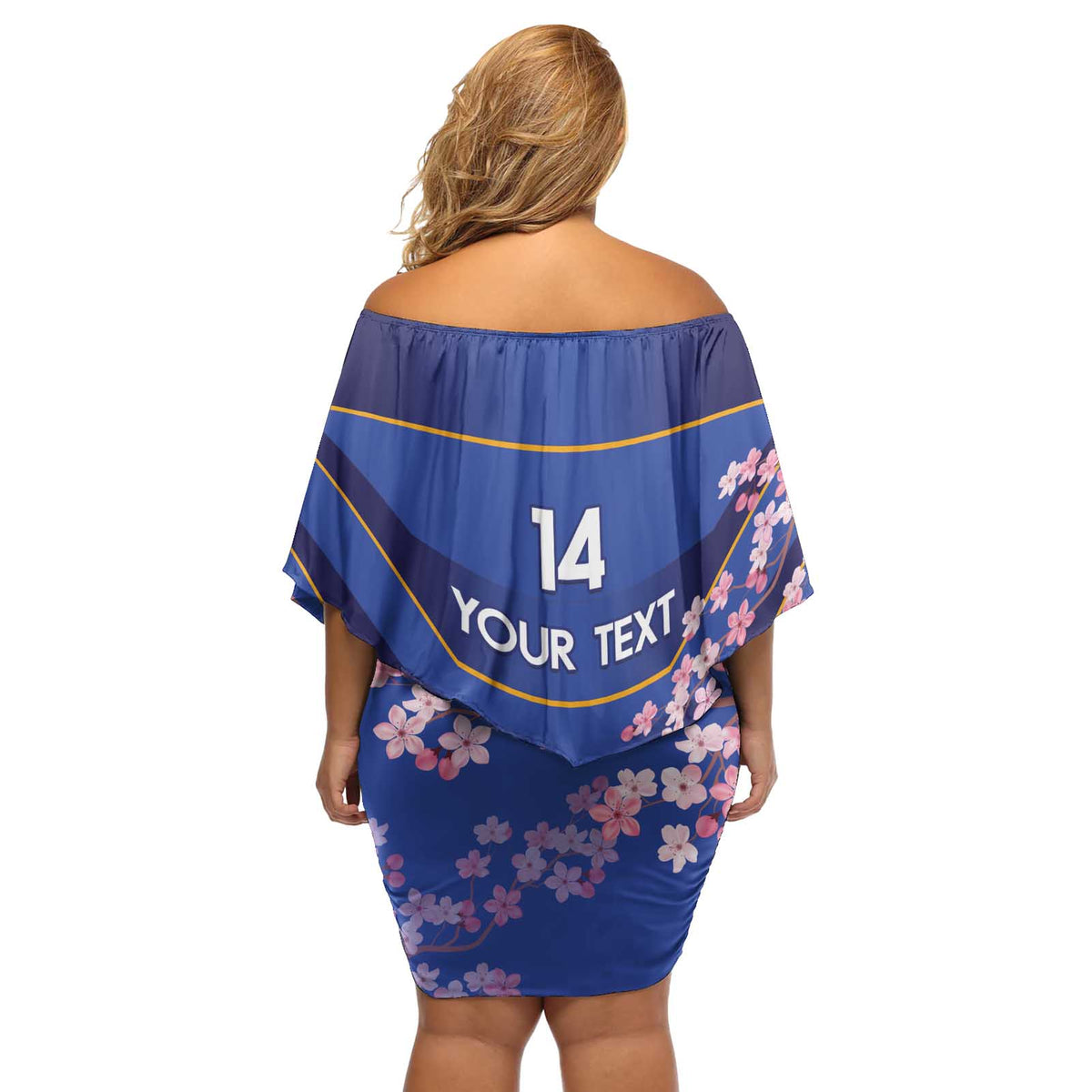Custom Japan Rugby Off Shoulder Short Dress Go Brave Blossoms - Wonder Print Shop