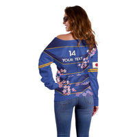Custom Japan Rugby Off Shoulder Sweater Go Brave Blossoms - Wonder Print Shop
