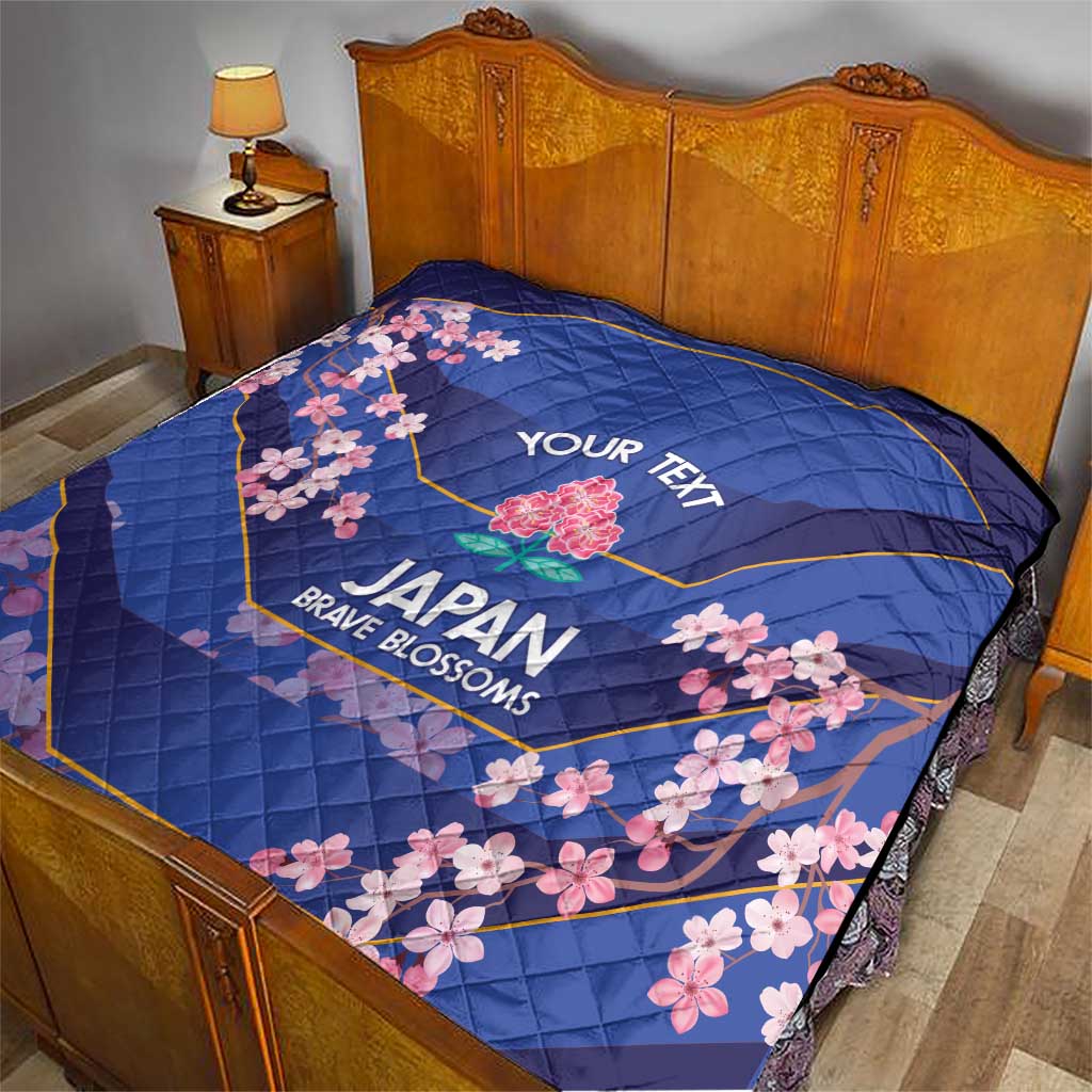 Custom Japan Rugby Quilt Go Brave Blossoms - Wonder Print Shop