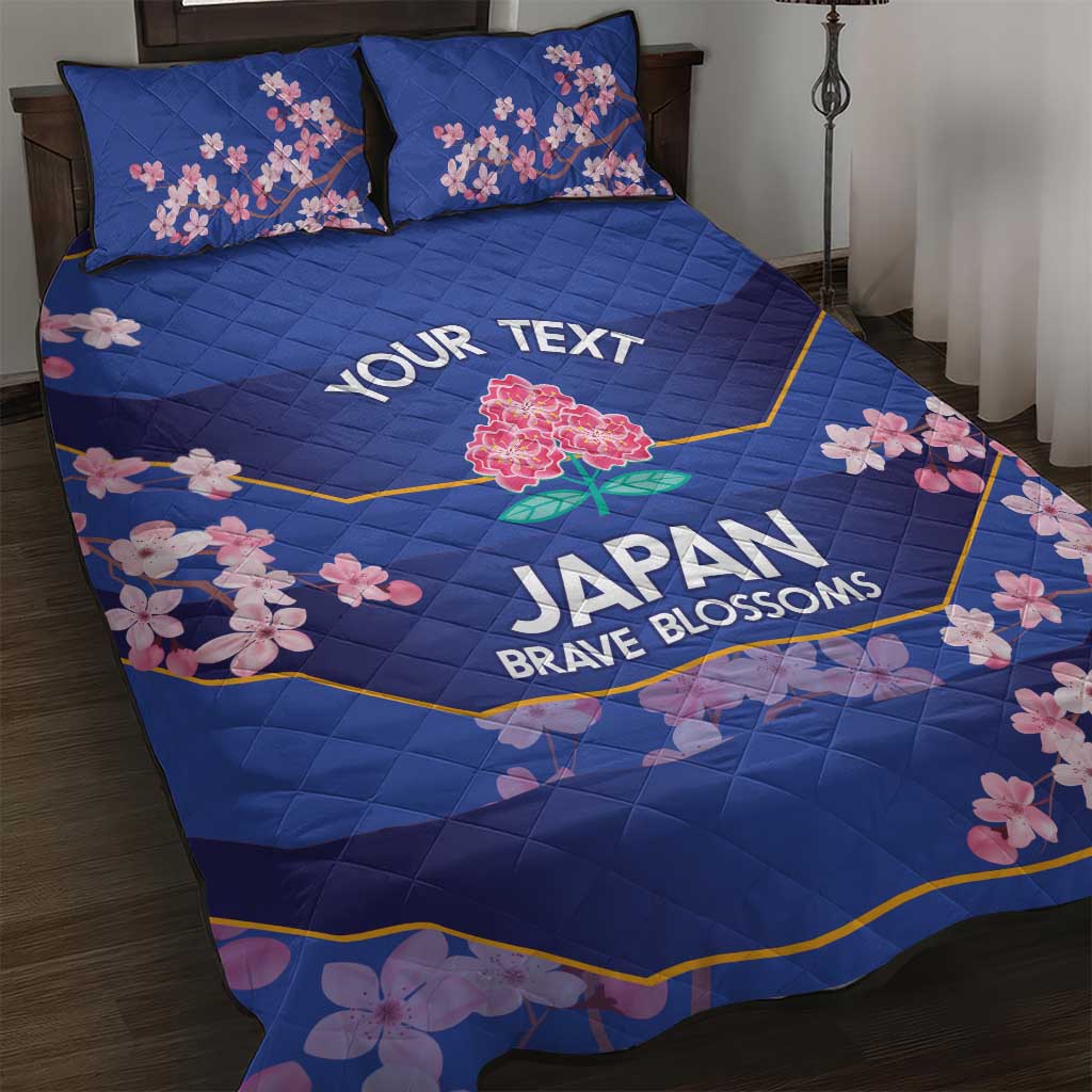 Custom Japan Rugby Quilt Bed Set Go Brave Blossoms - Wonder Print Shop