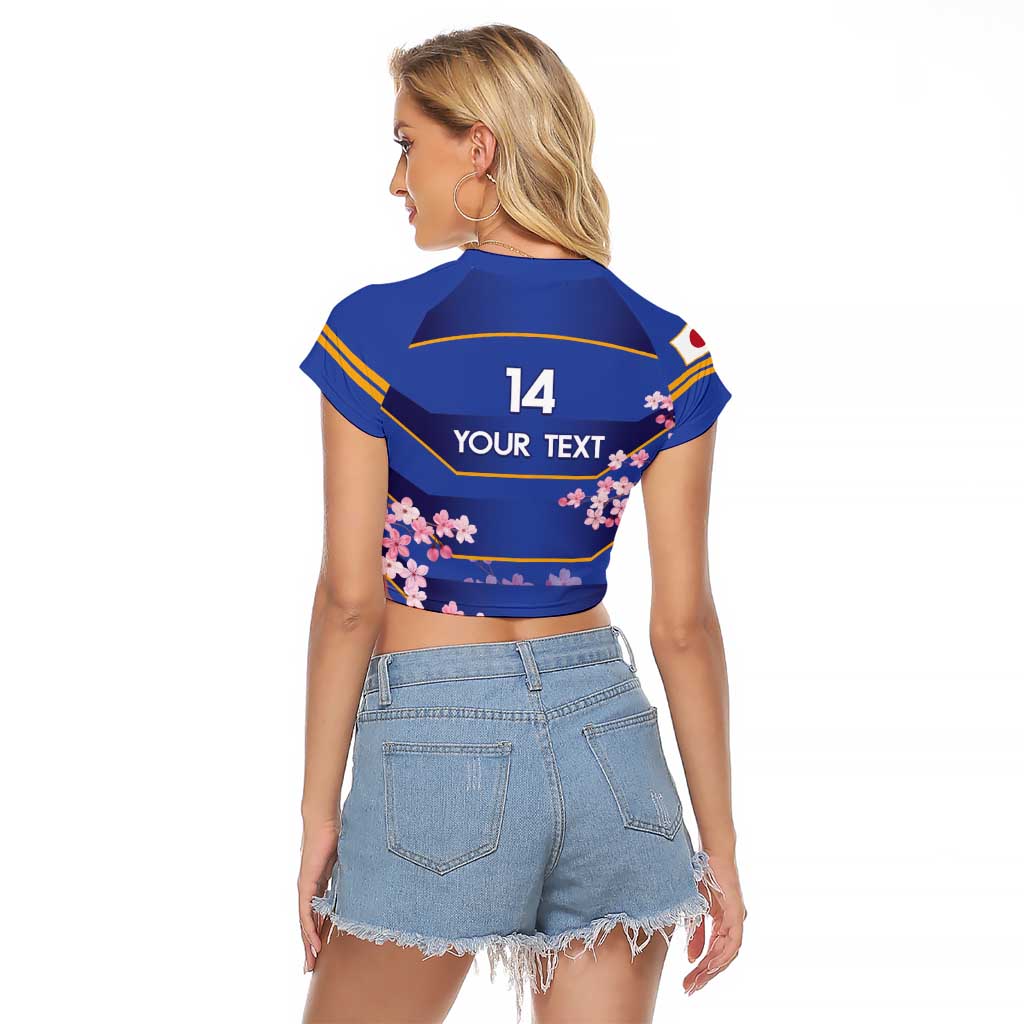 Custom Japan Rugby Raglan Cropped T Shirt Go Brave Blossoms - Wonder Print Shop