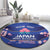 Custom Japan Rugby Round Carpet Go Brave Blossoms