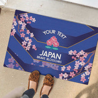 Custom Japan Rugby Rubber Doormat Go Brave Blossoms - Wonder Print Shop