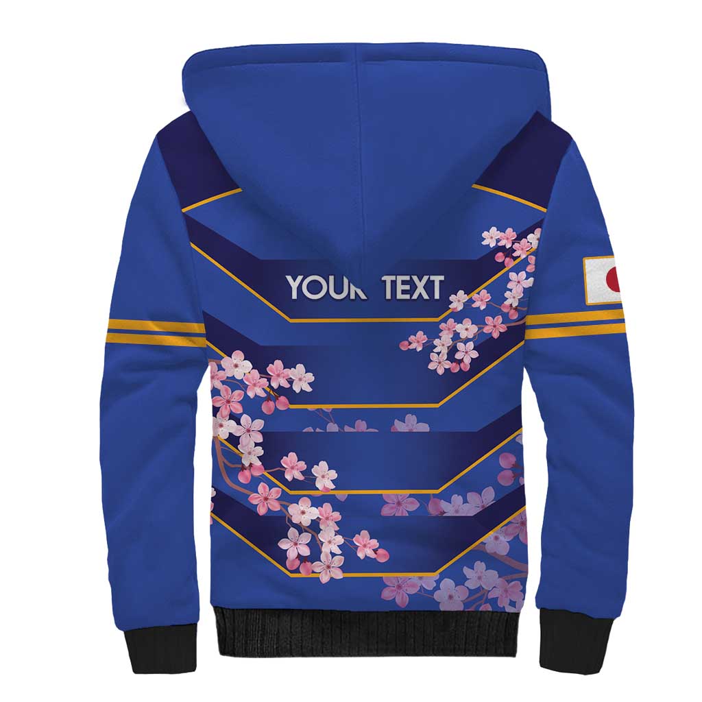 Custom Japan Rugby Sherpa Hoodie Go Brave Blossoms - Wonder Print Shop