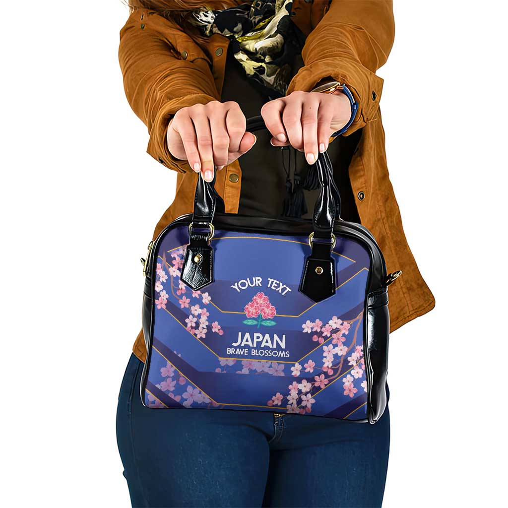Custom Japan Rugby Shoulder Handbag Go Brave Blossoms