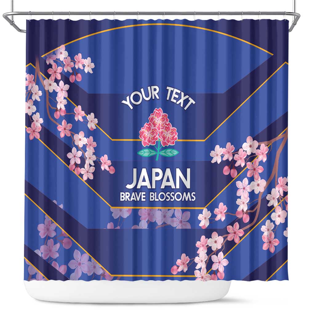 Custom Japan Rugby Shower Curtain Go Brave Blossoms