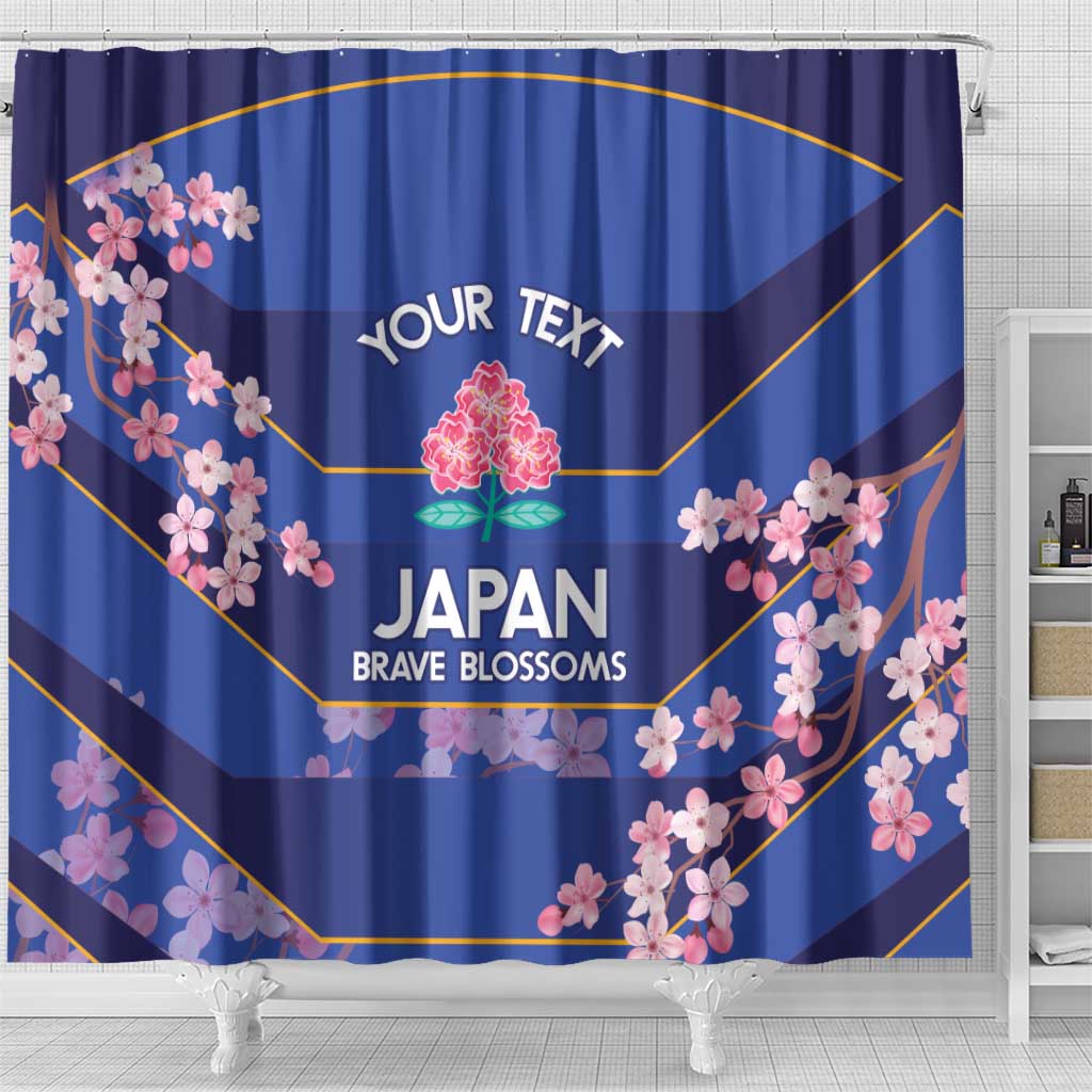 Custom Japan Rugby Shower Curtain Go Brave Blossoms