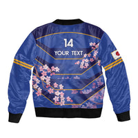 Custom Japan Rugby Sleeve Zip Bomber Jacket Go Brave Blossoms - Wonder Print Shop