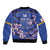 Custom Japan Rugby Sleeve Zip Bomber Jacket Go Brave Blossoms - Wonder Print Shop