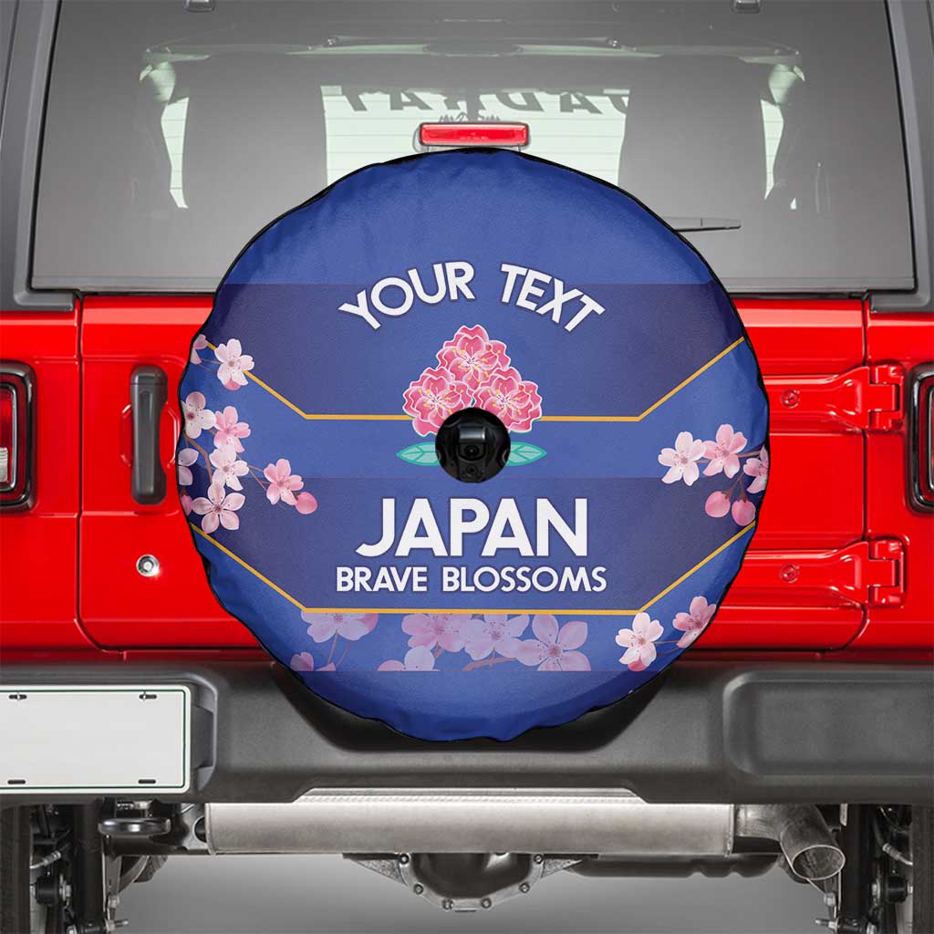 Custom Japan Rugby Spare Tire Cover Go Brave Blossoms - Wonder Print Shop