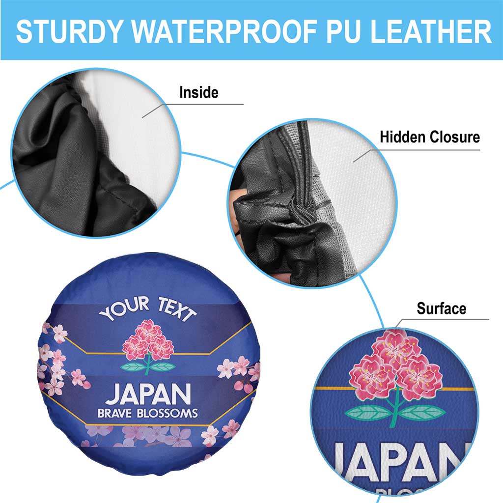 Custom Japan Rugby Spare Tire Cover Go Brave Blossoms - Wonder Print Shop