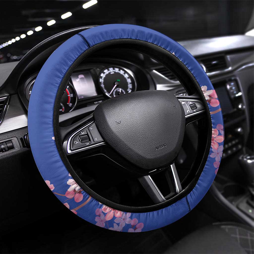 Japan Rugby Steering Wheel Cover Go Brave Blossoms - Wonder Print Shop