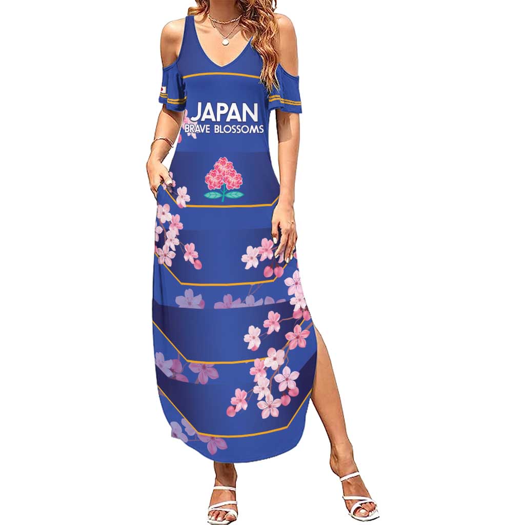Custom Japan Rugby Summer Maxi Dress Go Brave Blossoms - Wonder Print Shop