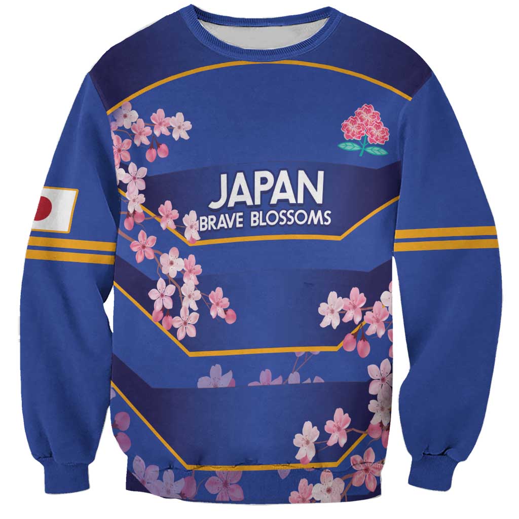 Custom Japan Rugby Sweatshirt Go Brave Blossoms - Wonder Print Shop