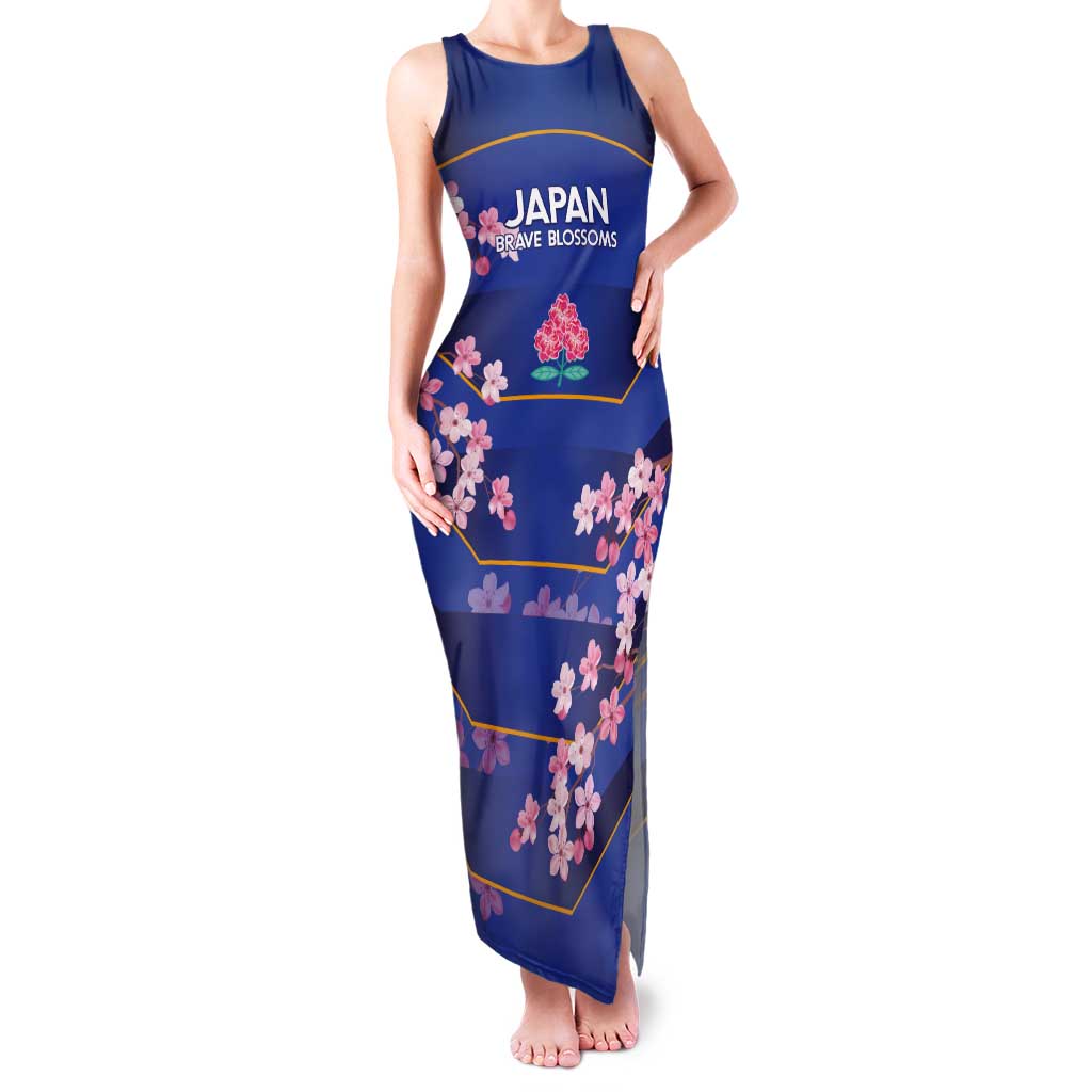 Custom Japan Rugby Tank Maxi Dress Go Brave Blossoms - Wonder Print Shop