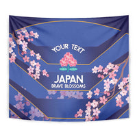 Custom Japan Rugby Tapestry Go Brave Blossoms - Wonder Print Shop