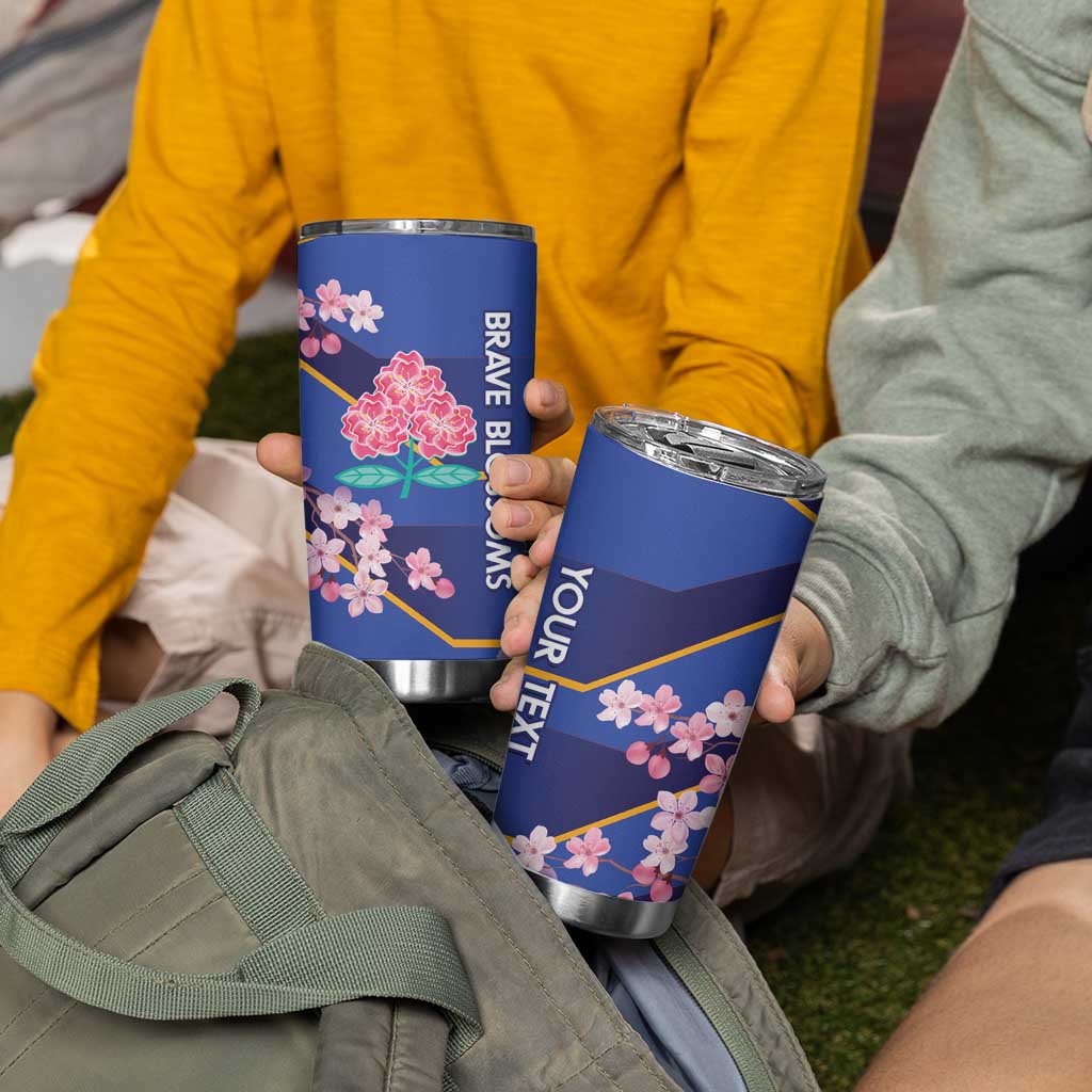 Custom Japan Rugby Tumbler Cup Go Brave Blossoms - Wonder Print Shop