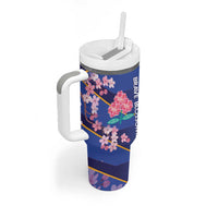 Custom Japan Rugby Tumbler With Handle Go Brave Blossoms - Wonder Print Shop