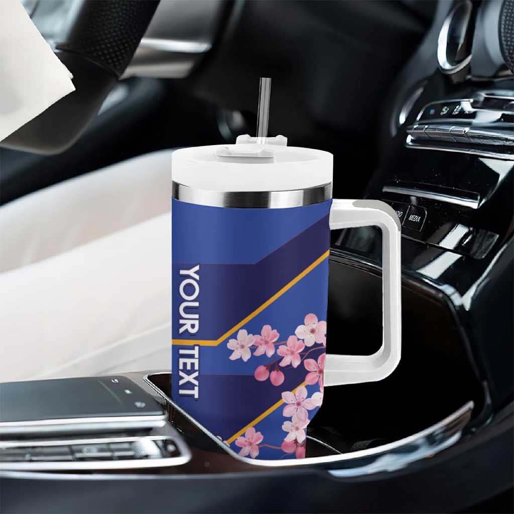 Custom Japan Rugby Tumbler With Handle Go Brave Blossoms - Wonder Print Shop