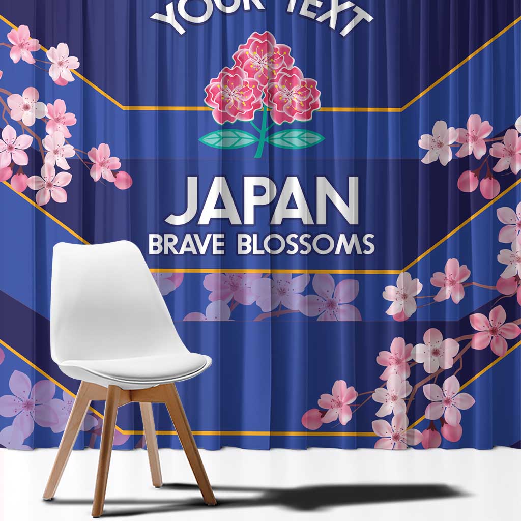 Custom Japan Rugby Window Curtain Go Brave Blossoms - Wonder Print Shop