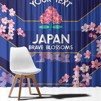 Custom Japan Rugby Window Curtain Go Brave Blossoms - Wonder Print Shop