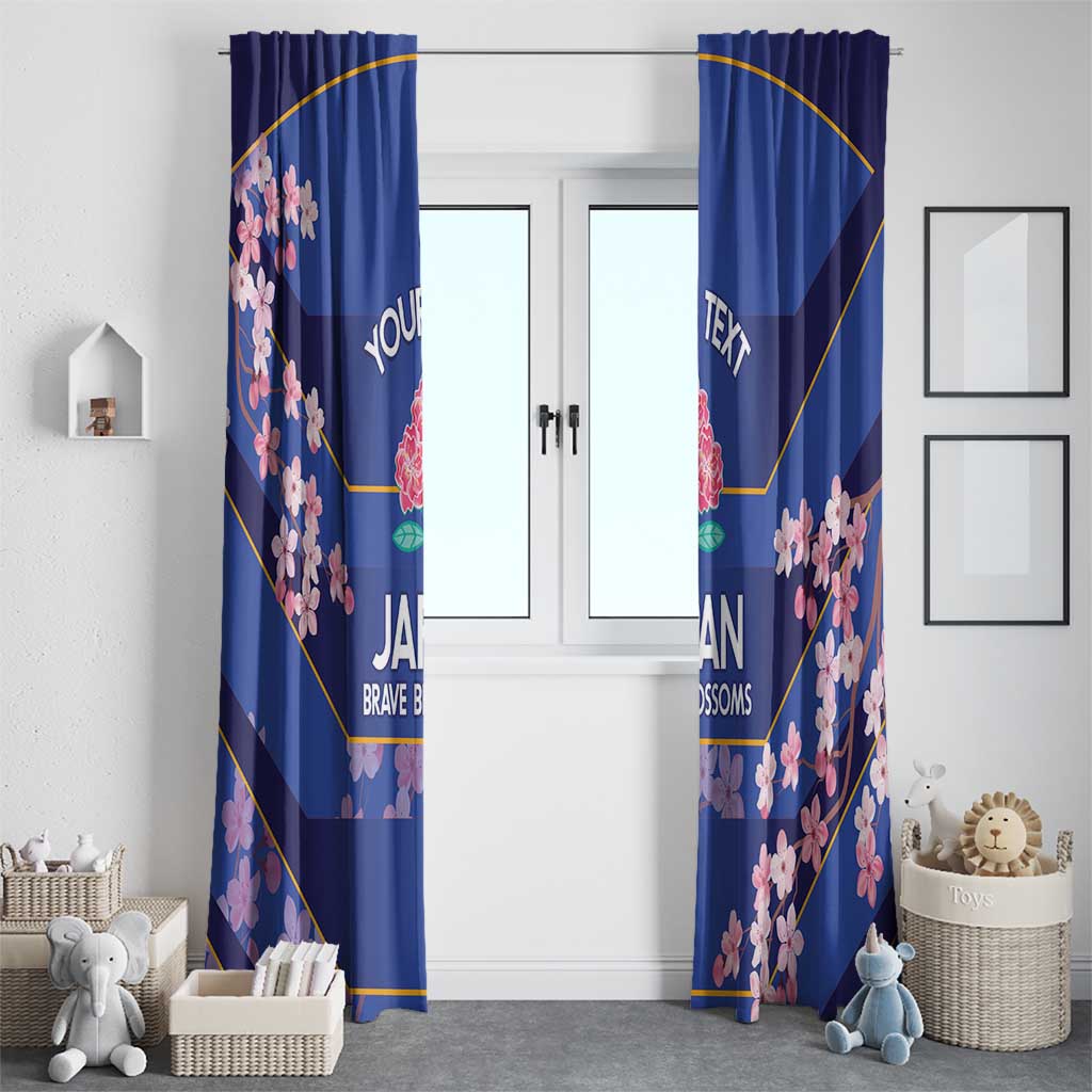 Custom Japan Rugby Window Curtain Go Brave Blossoms - Wonder Print Shop