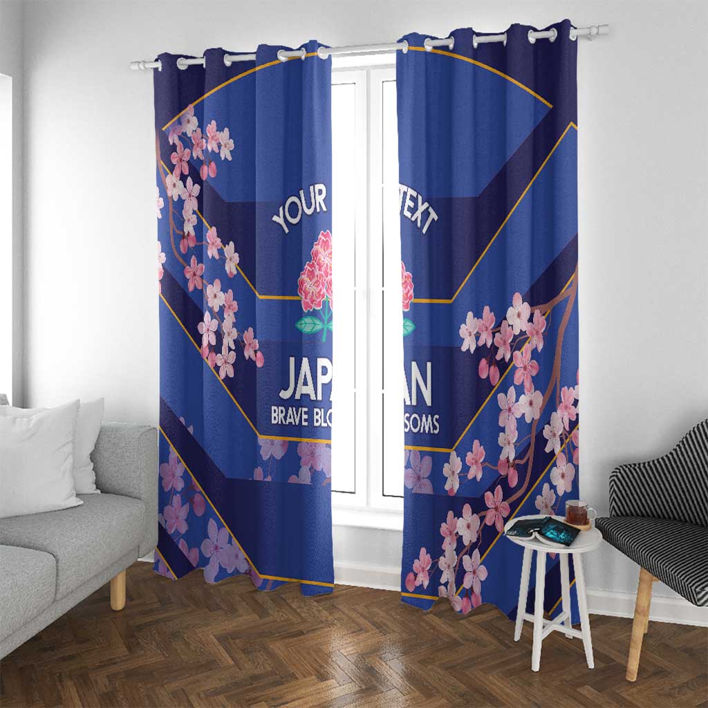 Custom Japan Rugby Window Curtain Go Brave Blossoms - Wonder Print Shop