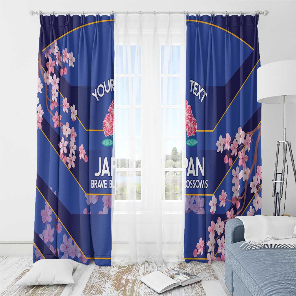 Custom Japan Rugby Window Curtain Go Brave Blossoms - Wonder Print Shop