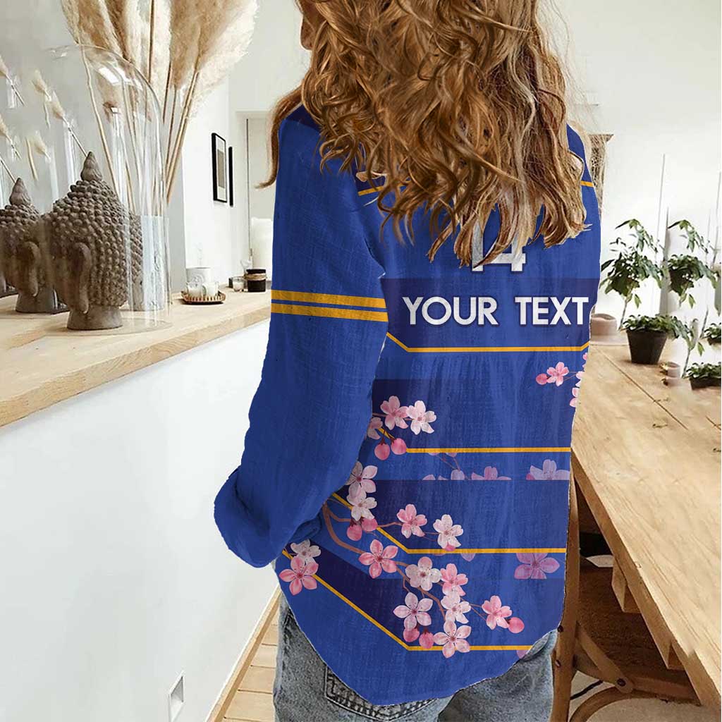Custom Japan Rugby Women Casual Shirt Go Brave Blossoms - Wonder Print Shop