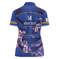 Custom Japan Rugby Women Polo Shirt Go Brave Blossoms - Wonder Print Shop