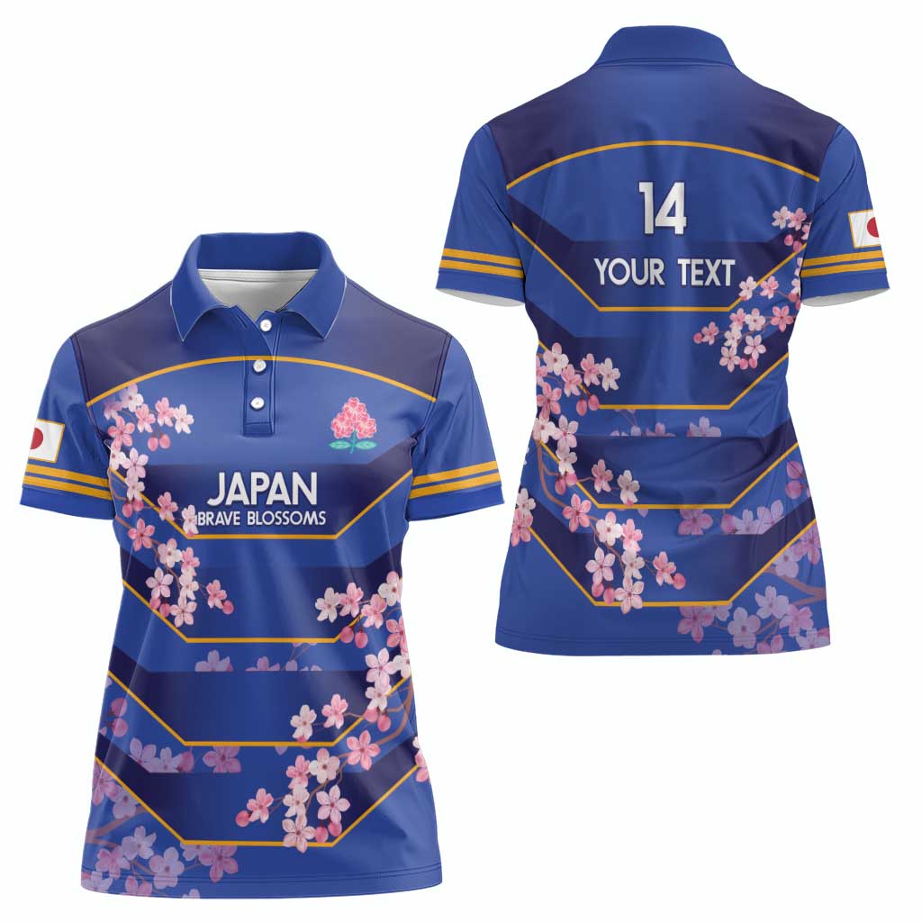 Custom Japan Rugby Women Polo Shirt Go Brave Blossoms - Wonder Print Shop