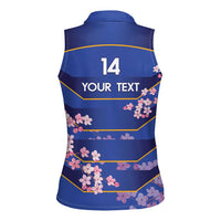 Custom Japan Rugby Women Sleeveless Polo Shirt Go Brave Blossoms - Wonder Print Shop